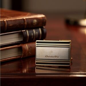 Christian Dior Vintage Gold/Black Belt Buckle Only